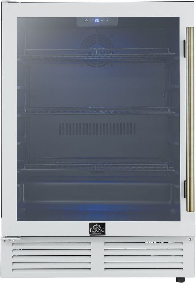 FORNO® Frescolino Series Alta Qualita 24" 4.8 Cu. Ft. Fingerprint Resistant White Beverage Center -0