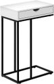 Monarch Specialties Inc. White 25"H Drawer C Table with Black Metal Base-0