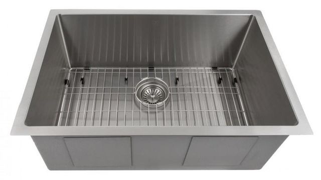 ZLINE Meribel 30" Satin Stainless Steel Undermount Single Bowl Kitchen Sink with Bottom Grid-2