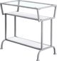 Monarch Specialties Inc. Glass Top Accent Table with White Base-0