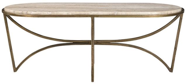 Furniture Classics Beale Marble Top Coffee Table with Gold Base-3