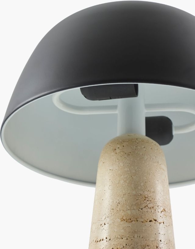 Surya Fes Black/Natural Beige Table Lamp-3