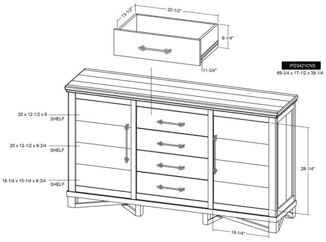 International Furniture Direct Walnut Reddish Brown Console-2