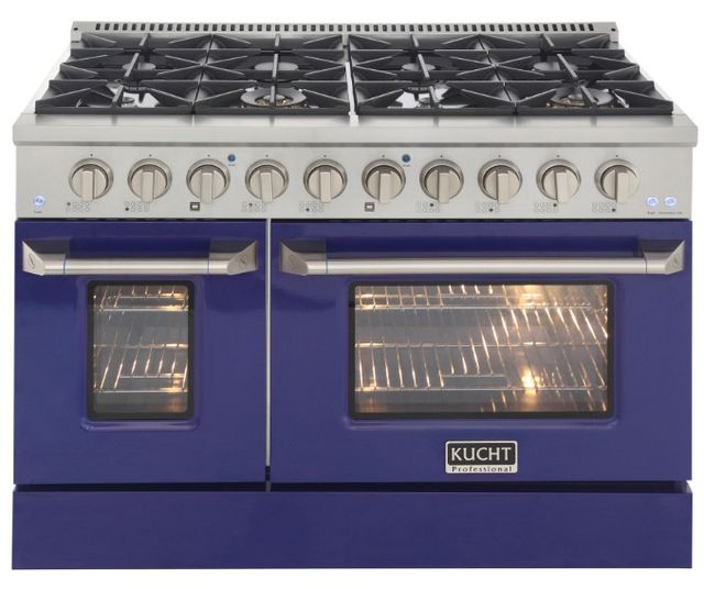 Kucht Professional KNG Series 48" Stainless Steel Pro Style Liquid Propane Gas Range with Blue Door-0