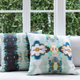Laura Park Designs Orchid Blossom Navy 22" x 22" Throw Pillow-1