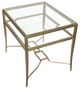 Magnussen Home® Lorena Glass Top Rectangular End Table with Burnished Brass Base-4