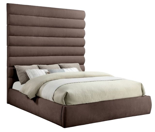 Meridian Furniture Adam Brown 89' King Upholstered Panel Bed-0