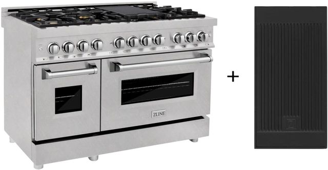 ZLINE 48" Satin Stainless Steel Pro Style Dual Fuel Range-2