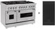 ZLINE 48" Satin Stainless Steel Pro Style Dual Fuel Range-2