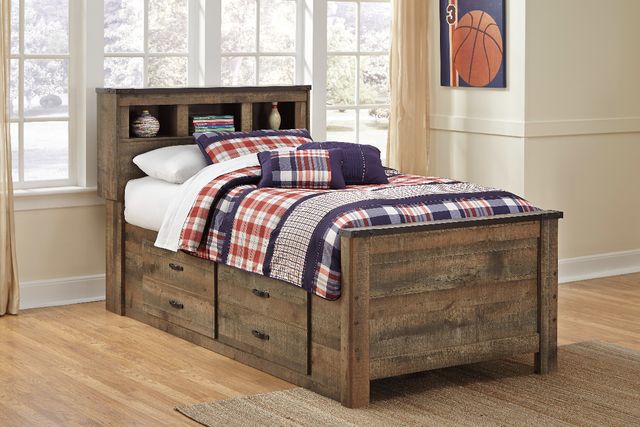 Signature Design by Ashley® Trinell Rustic Brown Full Panel Storage Bed-1