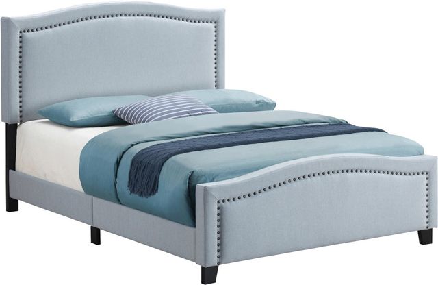 Coaster® Hamden Delft Blue Queen Upholstered Panel Bed-0