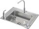 Elkay Lustertone® Classic Lustrous Satin Stainless Steel 28" x 22" x 6.5" Single Bowl Drop-in Classroom ADA Sink Kit-0