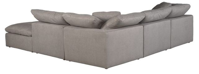 Moe's Home Collection Terra Condo Dream 5-Piece Light Grey L-Shaped Modular Sectional and Ottoman-2