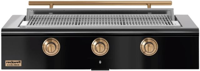 Caliber™ Rockwell Social 3-Burner Gloss Black Built-In Natural Gas Grill with Gold Hardware-0