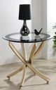 Coaster® Brooke Glass Top End Table with Rose Brass Base-4