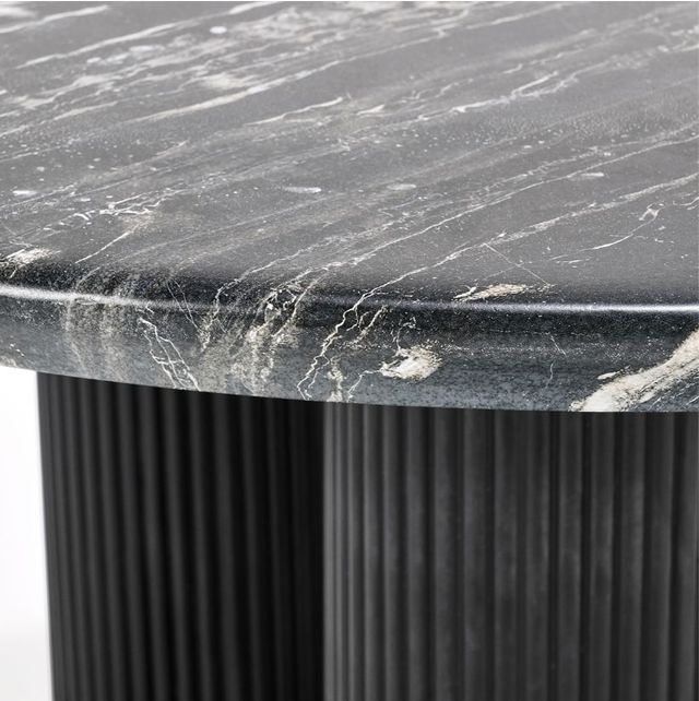 Classic Home Adrian Black 47" Outdoor Concrete Dining Table-3