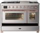 Ilve® Majestic III 48" Stainless Steel Pro Style Dual Fuel Natural Gas Range with Griddle and Copper Trim-2