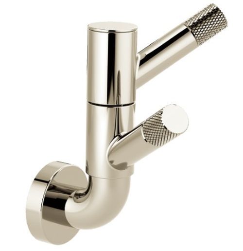 Brizo Litze® Brilliance® Polished Nickel Double Robe Hook with Knurling-0