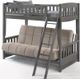 Night & Day Furniture™ Cinnamon Stonewash Twin/Full Futon Bunk Bed-0