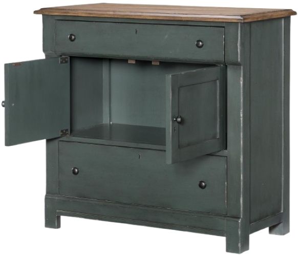 Legacy Classic Vintage Market Barnwood Oak/Mallard Green Accent Chest-4