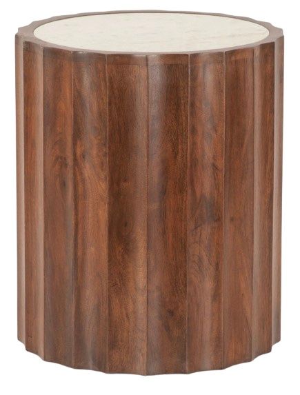Home Trends & Design Palermo Royal Brown/White Side Table -0