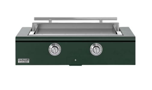 Caliber™ Rockwell Social 42" Emerald Built-In Natural Gas Outdoor Griddle with Polished Chrome Hardware-0