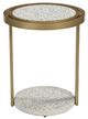 Bassett Mirror Torres Terrazo Accent Table with Antique Bronze Base-1