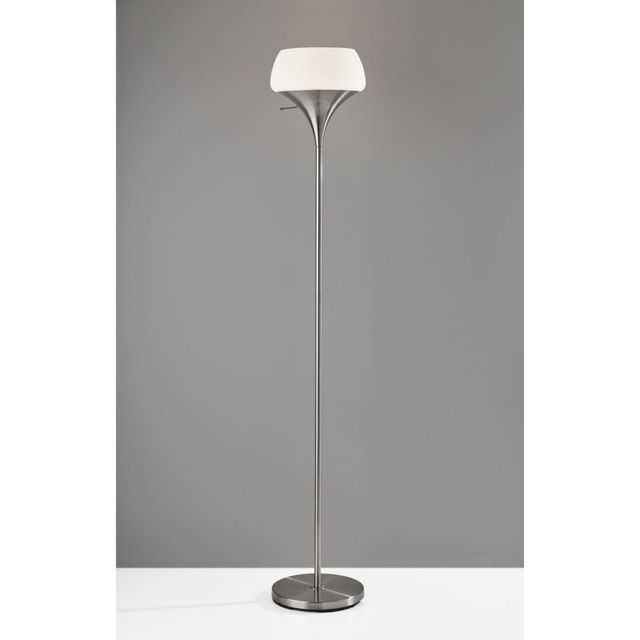 Adesso® Eliza Brushed Steel Torchiere-1