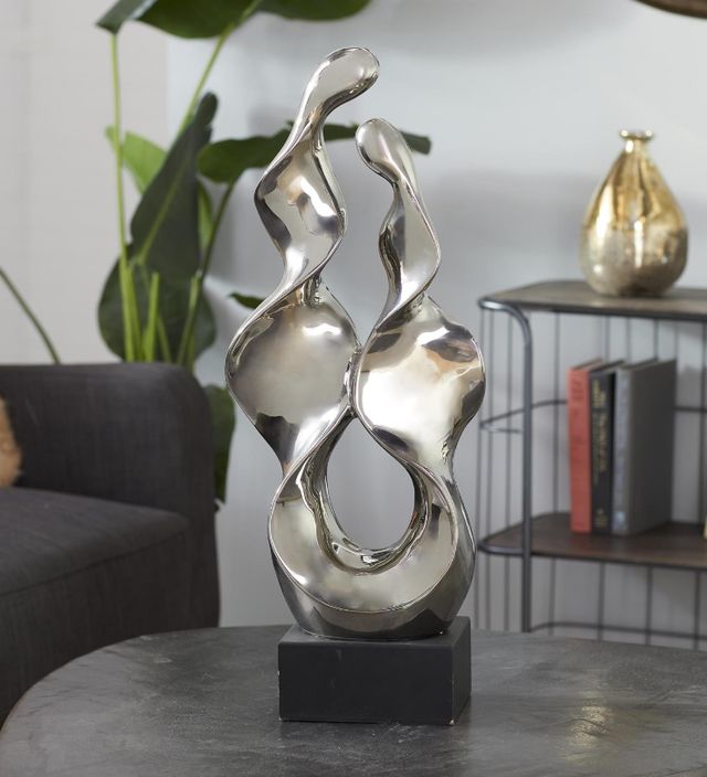 Deco Marche Silver 10" Abstract Sculpture-4