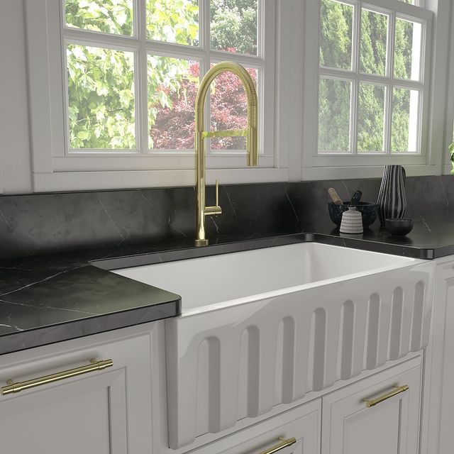 ZLINE Autograph Edition Polished Gold Incline Pull Down Single Handle Kitchen Faucet-1