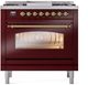 Ilve® Nostalgie II Series 36" Burgundy Pro Style Dual Fuel Range-1
