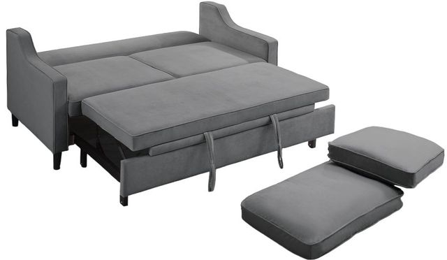 Homelegance® Adelia Dark Gray Convertible Studio Sofa with Pull-Out Bed-1