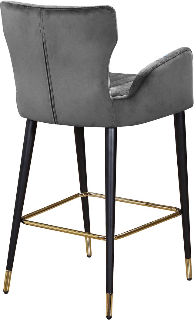 Meridian Furniture Luxe Gray Velvet Counter Stool-1