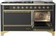 Ilve® Majestic III 60" Graphite Matte Pro Style Dual Fuel Liquid Propane Range with Solid Door and Brass Trim-3