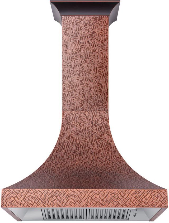 ZLINE Designer 48" Hand-Hammered Copper Ducted Wall Range Hood -3