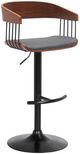 Armen Living Larisa Black/Gray/Walnut Adjustable Bar Stool-0