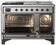 Ilve® Majestic III 48" Stainless Steel Pro Style Dual Fuel Natural Gas Range with Solid Door and Burnished Trim-1