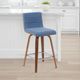 Armen Living Vienna 3-Piece Vintage Blue/Walnut Swivel Counter Stool Set-1