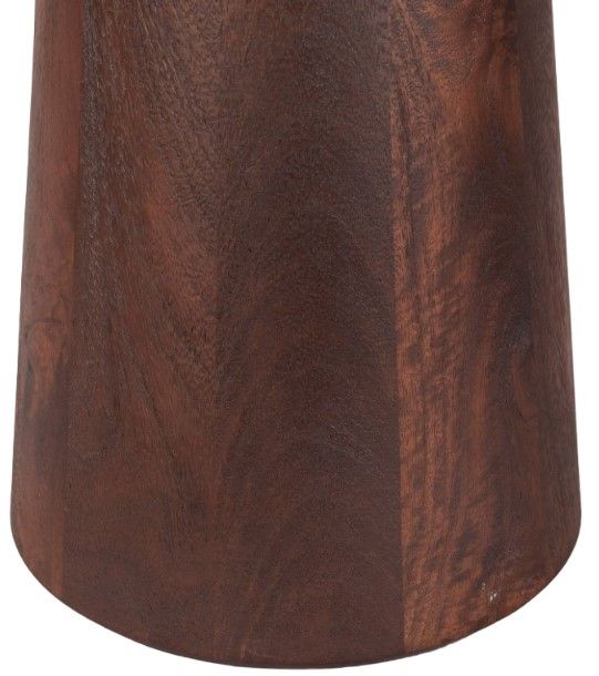 Home Trends & Design Serene White Side Table with Espresso Base-3