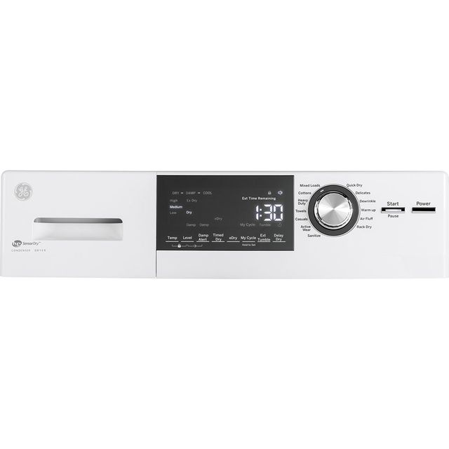 GE® 4.1 Cu. Ft. White Ventless Electric Dryer-1