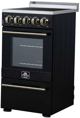 FORNO® Pallerno Alta Qualita 20" Black Pro Style Electric Range-3