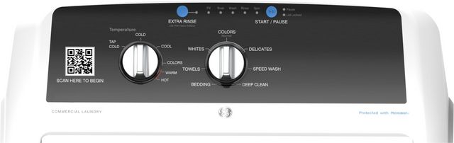 GE® 4.2 Cu. Ft. White Built-In App Payment System Commercial Washer-2