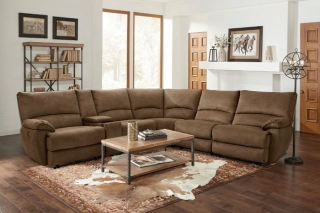 Furniture of America® Cerelia 6-Piece Brown Power Reclining Sectional-2