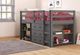Donco Kids Study & Sleep Dark Gray Youth Twin Low Loft with Desk, Chest and Bookcase-1