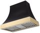 AGA Cascade 36" Matte Black Wall Mounted Range Hood with Polished Brass Trim-0