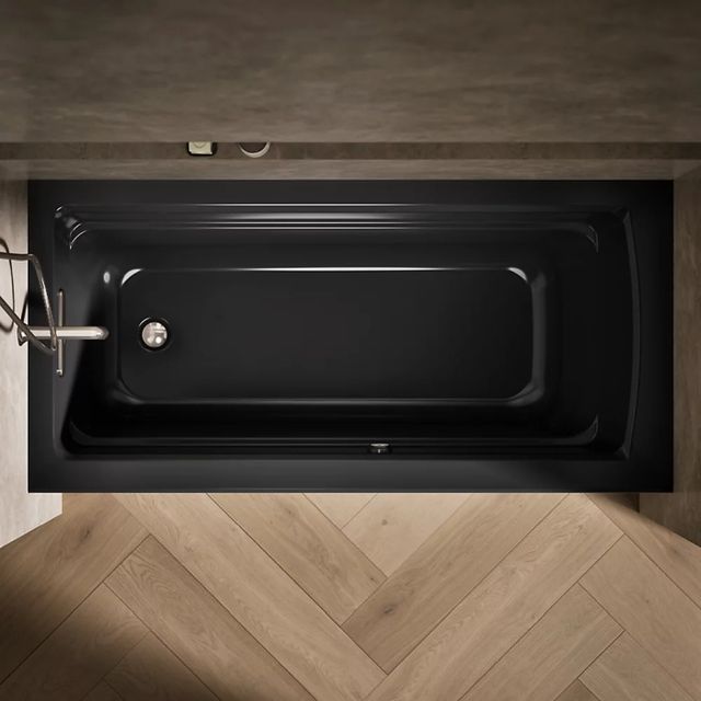 KOHLER® Archer® Black 66" x 32" Alcove Heated BubbleMassage™ Air Bath-1