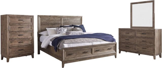 Liberty Furniture Ridgecrest 4-Piece Cobblestone King Storage Bedroom Set-0
