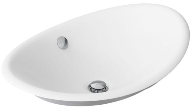 Kohler Iron Plains® White 20.75" Oval Vessel Bathroom Sink-0