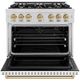 ZLINE Classic Autograph Edition 36" Stainless Steel Pro Style Gas Range with White Matte Door and Champagne Bronze Accents-1