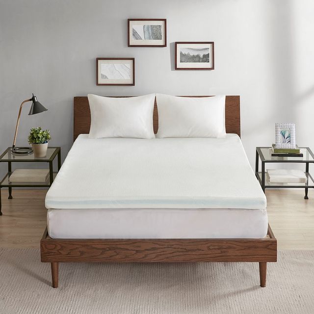 Olliix by Sleep Philosophy 3-Zone White 3" King Memory Foam Topper with Removable Cover-2
